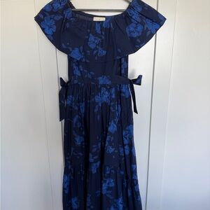 Floral Off-Shoulder Dress in Blue